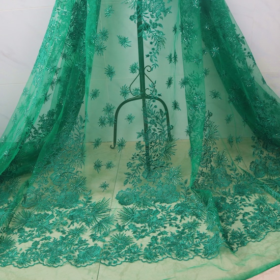 green lace dress accessories The Amery Modest Lace Dress Emerald Lace / M main image 1