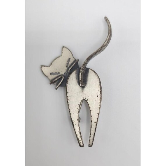 Vintage Cat Butt Brooch Pin Signed Beau Designer Sterling Silver Sassy Kitty Fun