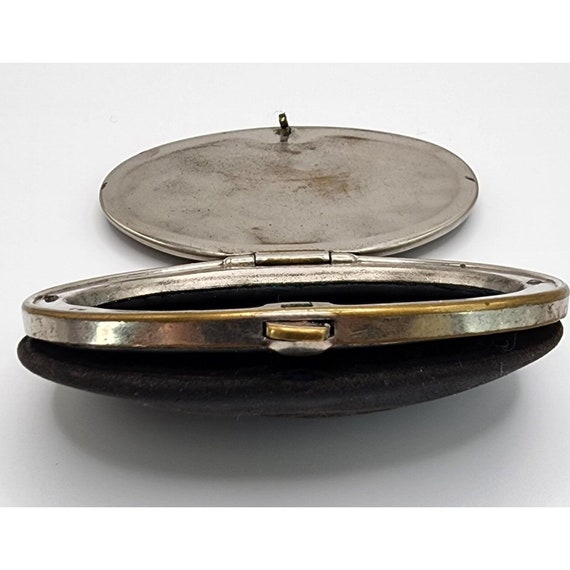 Vintage Antique Pill Box Coin Purse Silvertone Le… - image 10