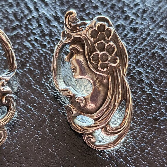Art Nouveau silver vintage earrings - image 3
