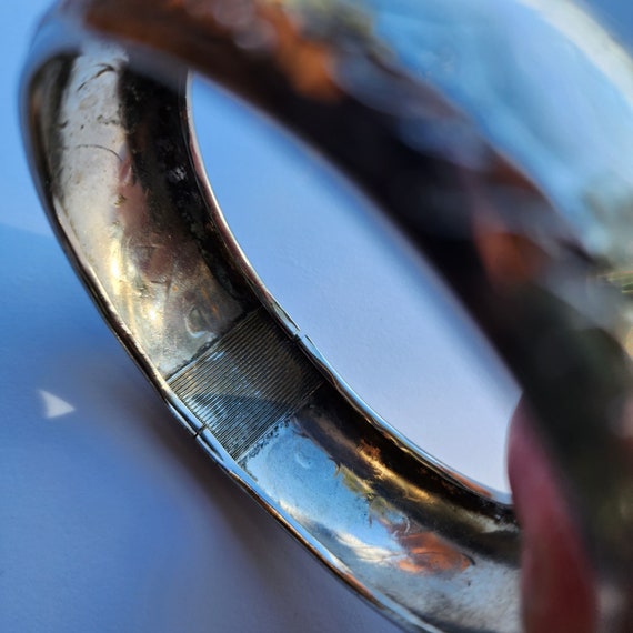 Vintage silver tone grape leaf bangle - image 7