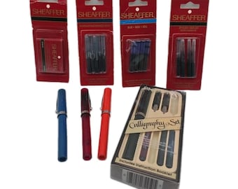 Sheaffer Calligraphy Set Lot No Nonsense Pens Slim Classic Ink Refills Nibs READ