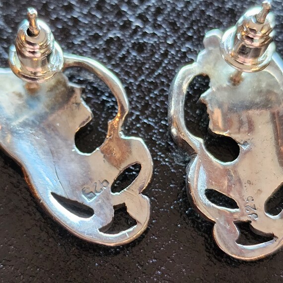 Art Nouveau silver vintage earrings - image 4