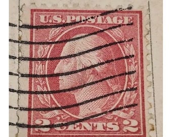 George Washington 2 Cent Red Stamped Postcard 1919 Canton, Ohio Collectible Gift