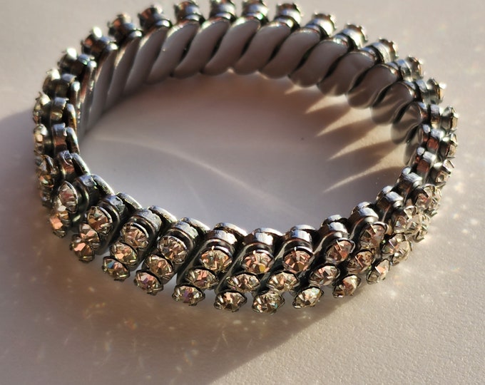 Vintage Rhinestone Bracelet Etsy