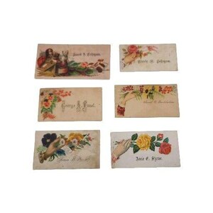 Lotto di carte antiche vittoriane per corteggiamento e scambi, effimere, romantiche, appuntamenti precoci, uomini e donne, cani, fiori, amore, purezza