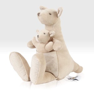 Kangaroo Soft Toy . Cuddly Plush Animal with Baby Joey . Brown Kids Toy Age 1 2 3 4 Beehive