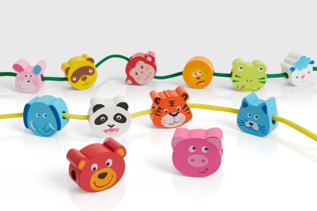 Animal Lacing Toy, Threading Toy, Wooden Toy, Kids Birthday Present ...
