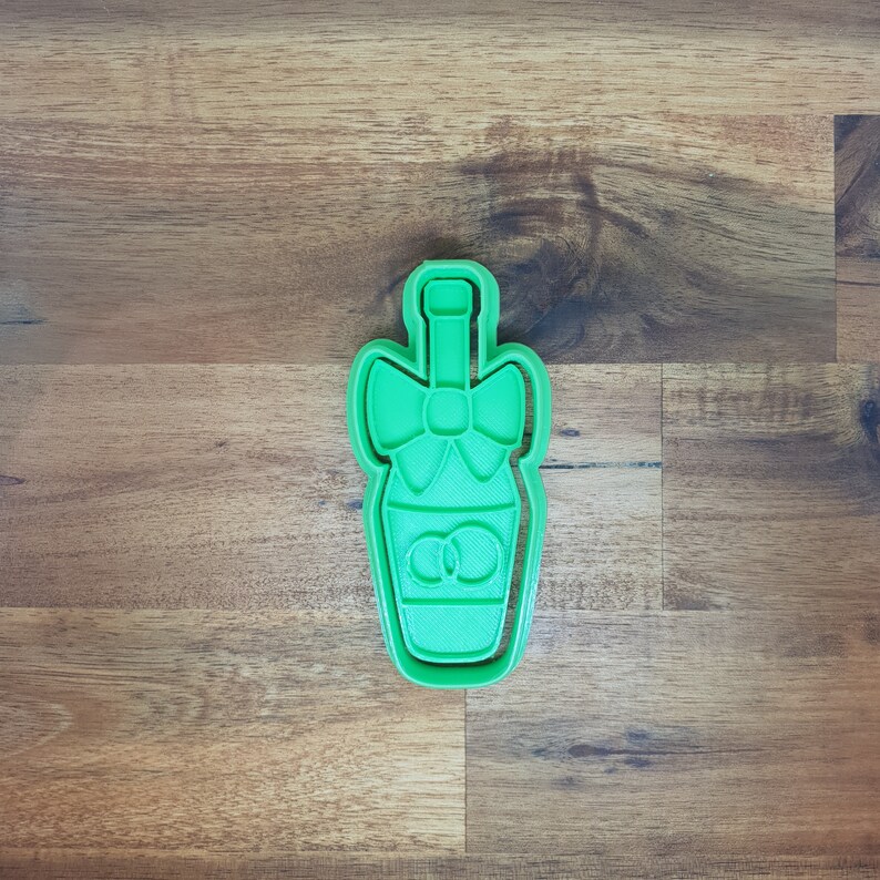 Champagne bottle with bow Cookie Cutter and Embosser. Etsy