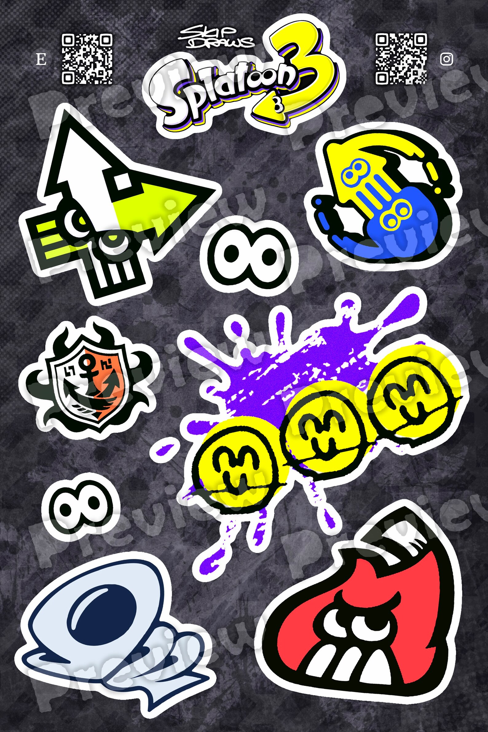 SPLATOON 3 A5 High-quality Gloss Sticker Sheet - Etsy