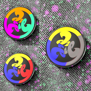 Tricolor Splatfest 2.5cm Metal Pin - Splatoon 3 Unofficial Merch