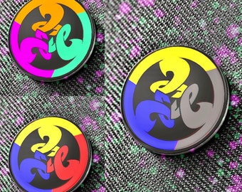 Tricolor Splatfest 2.5cm Metal Pin - Splatoon 3 Unofficial Merch