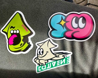 Splatoon Large Locker Stickers - Unofficial Merch,  10cm approx