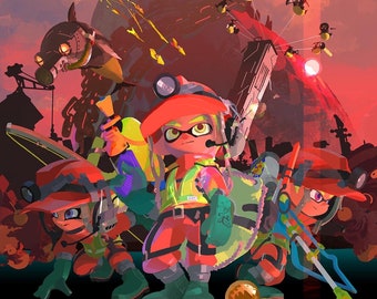 A4 POSTER Splatoon 3 Inspired - Salmon Run Next Wave