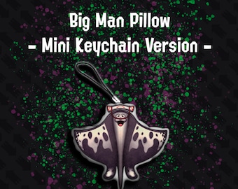 10x10cm Big Man Plush Pillow MINI Keychain - Splatoon 3 Deep Cut Unofficial Merch