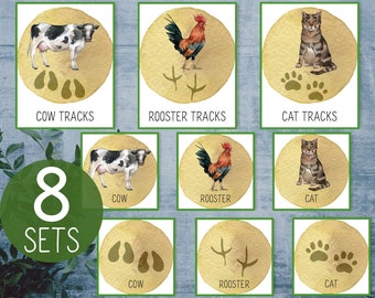 Farm Animal Tracks Flashcards. Montessori Spring Printable. - Etsy Norway Farm Animal Tracks Flashcards. Montessori Spring Printable. - Etsy Norway