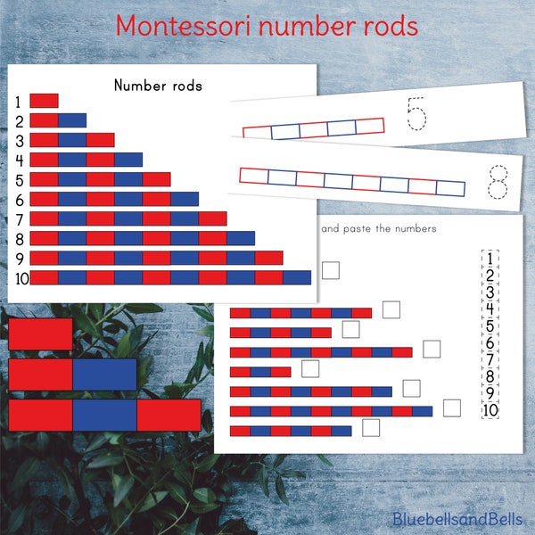 Montessori Number Rods Coloring Booklet. Montessori math printable.