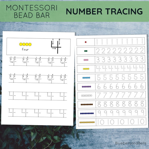 Tracing Worksheets Number - Etsy