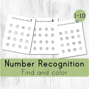 Number Recognition. Numbers Preschool. Find the number printable.