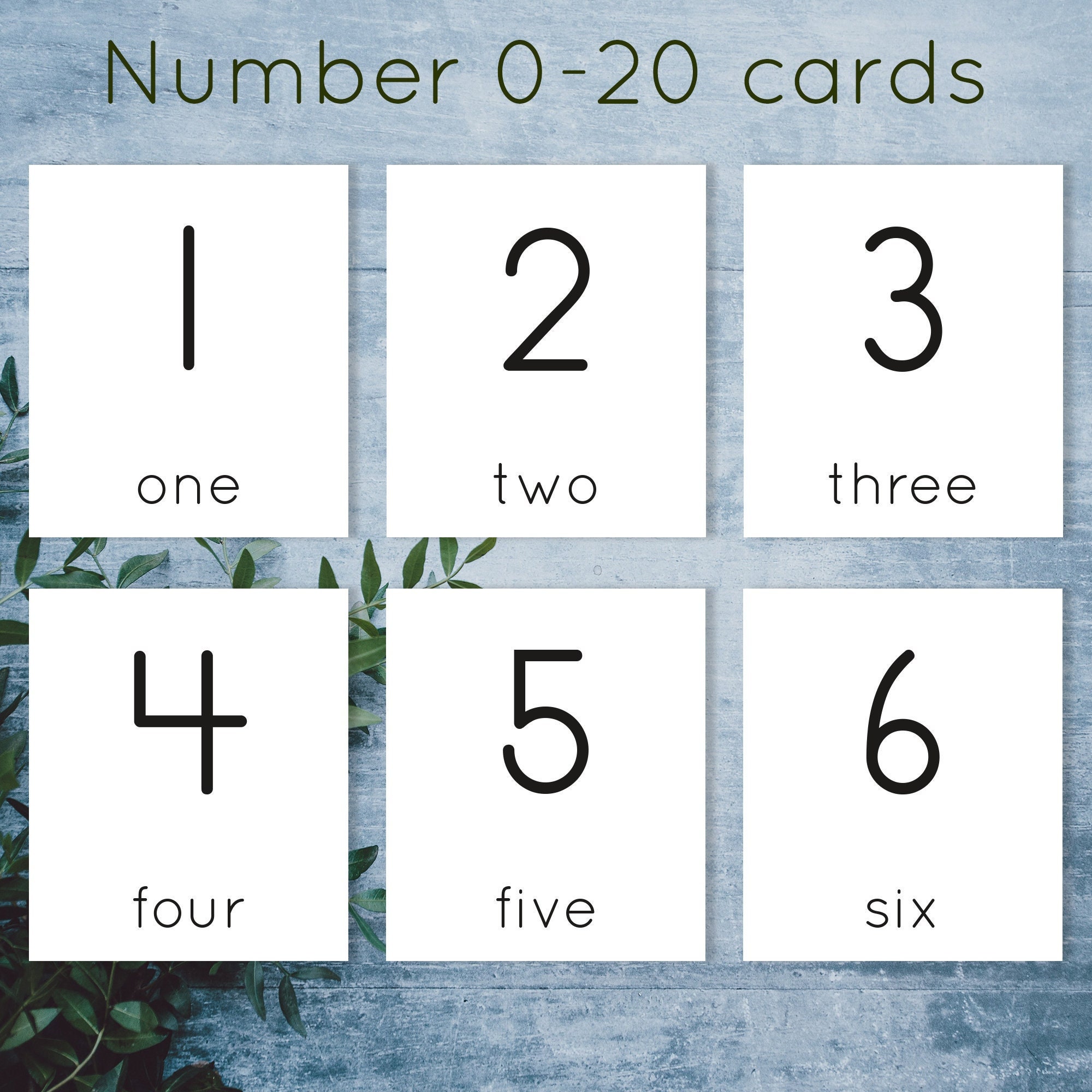 Number 0-20 Flash Cards. Printable Number Cards. - Etsy Hong Kong