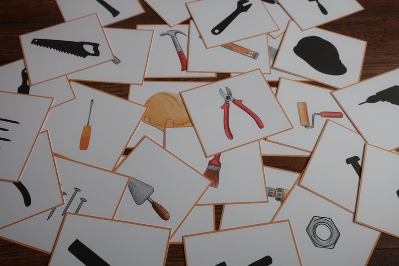 Tools Shadow Matching Cards. Montessori Toddler Printable. Etsy
