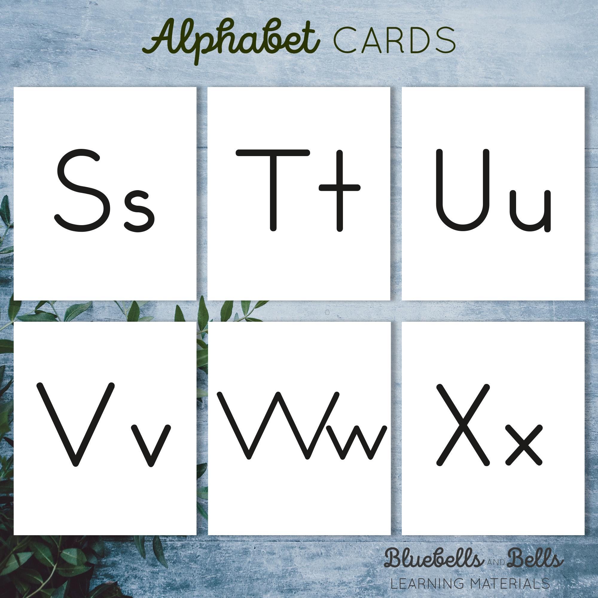 Printable Alphabet Cards. Simple Letter Flash Cards. ABC Minimalist ...