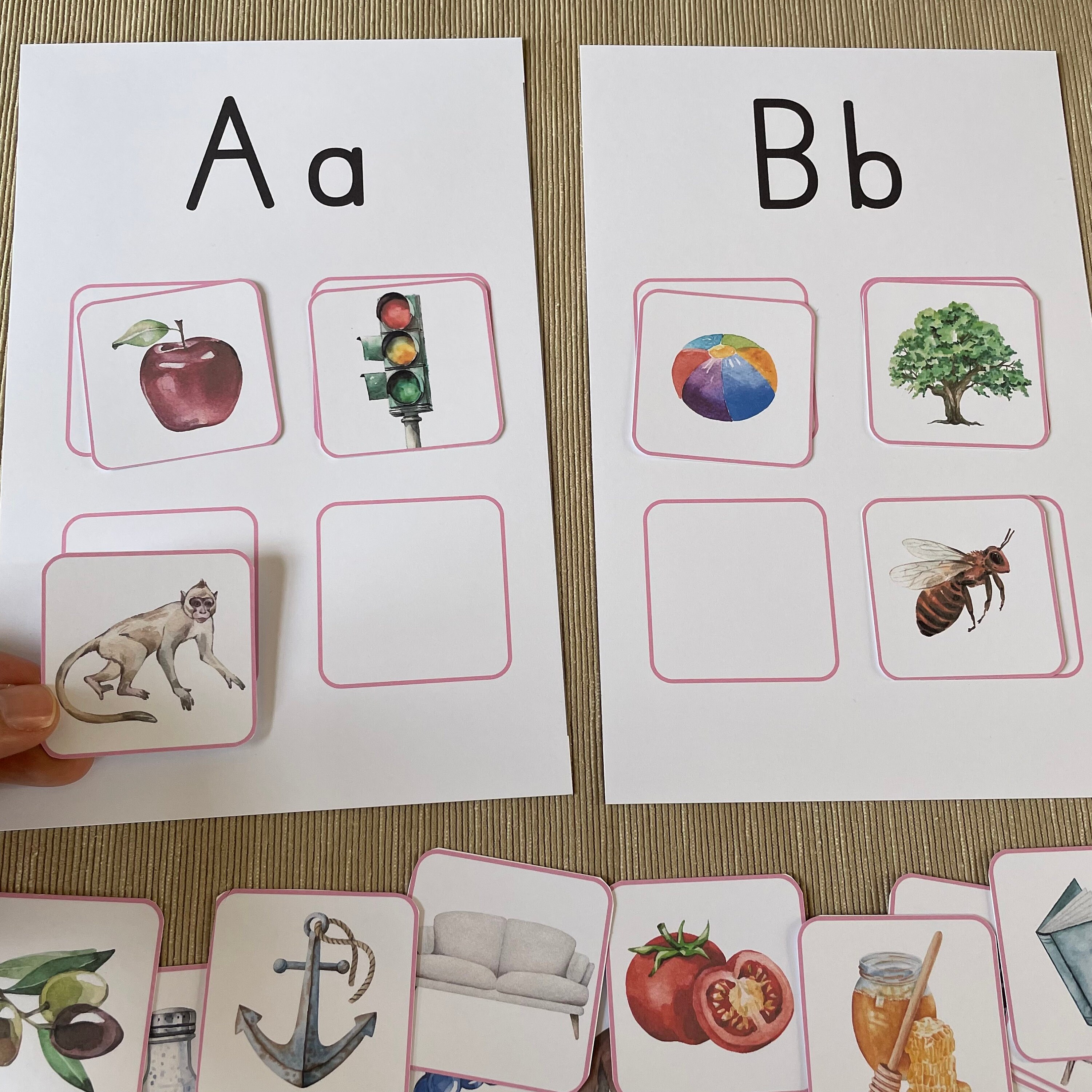Anlaute Montessori Vorschule Material. Alphabet Kindergarten Druckbare