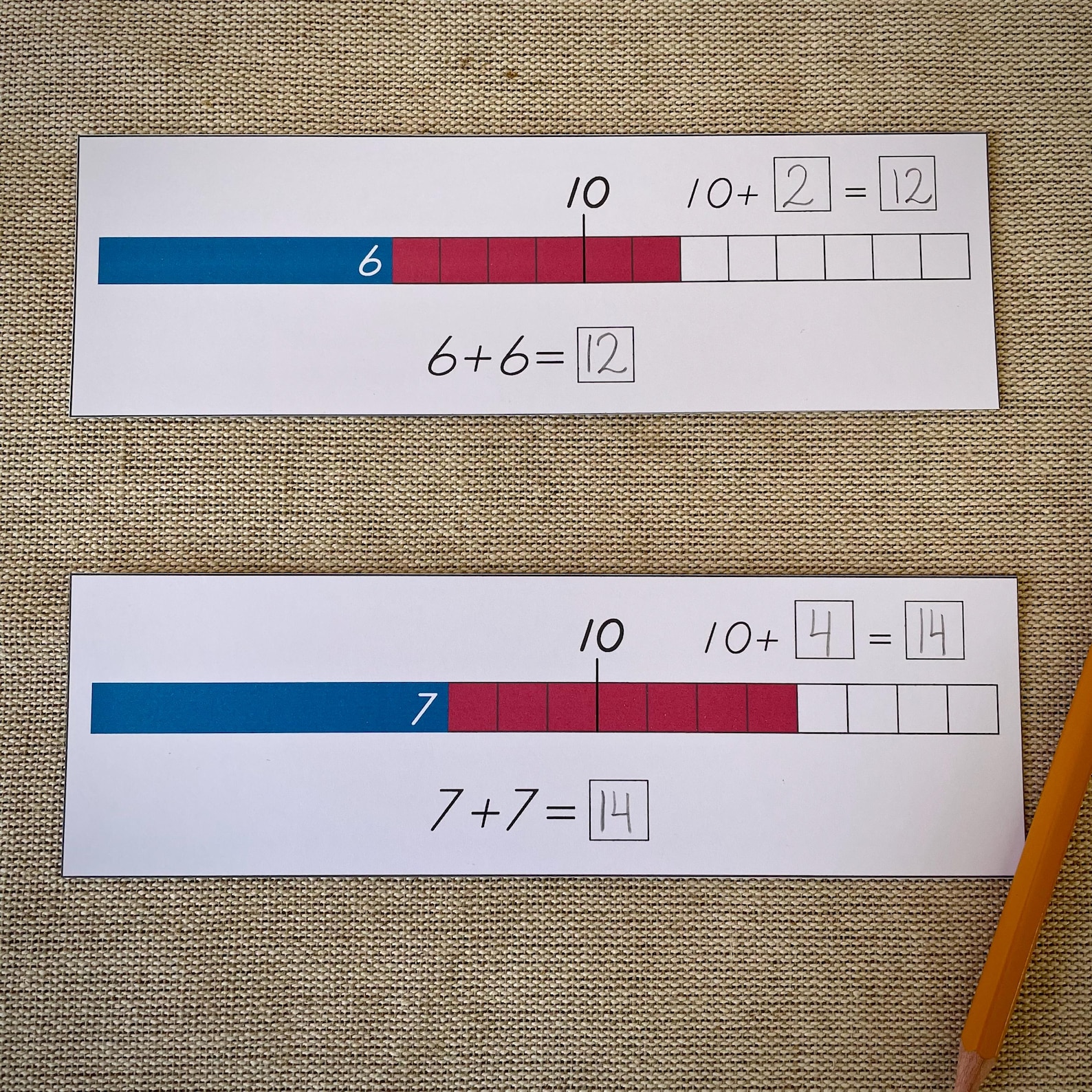 Montessori Addition. Make Ten to Add. Montessori Addition Strip Board ...