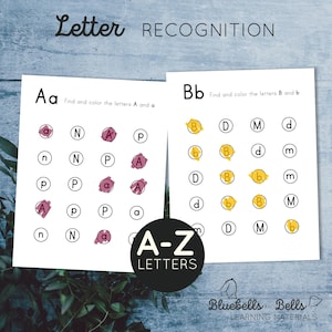 Reconocimiento de letras. Alfabeto preescolar imprimible. Actividad para encontrar la letra. Toca la letra imprimible.