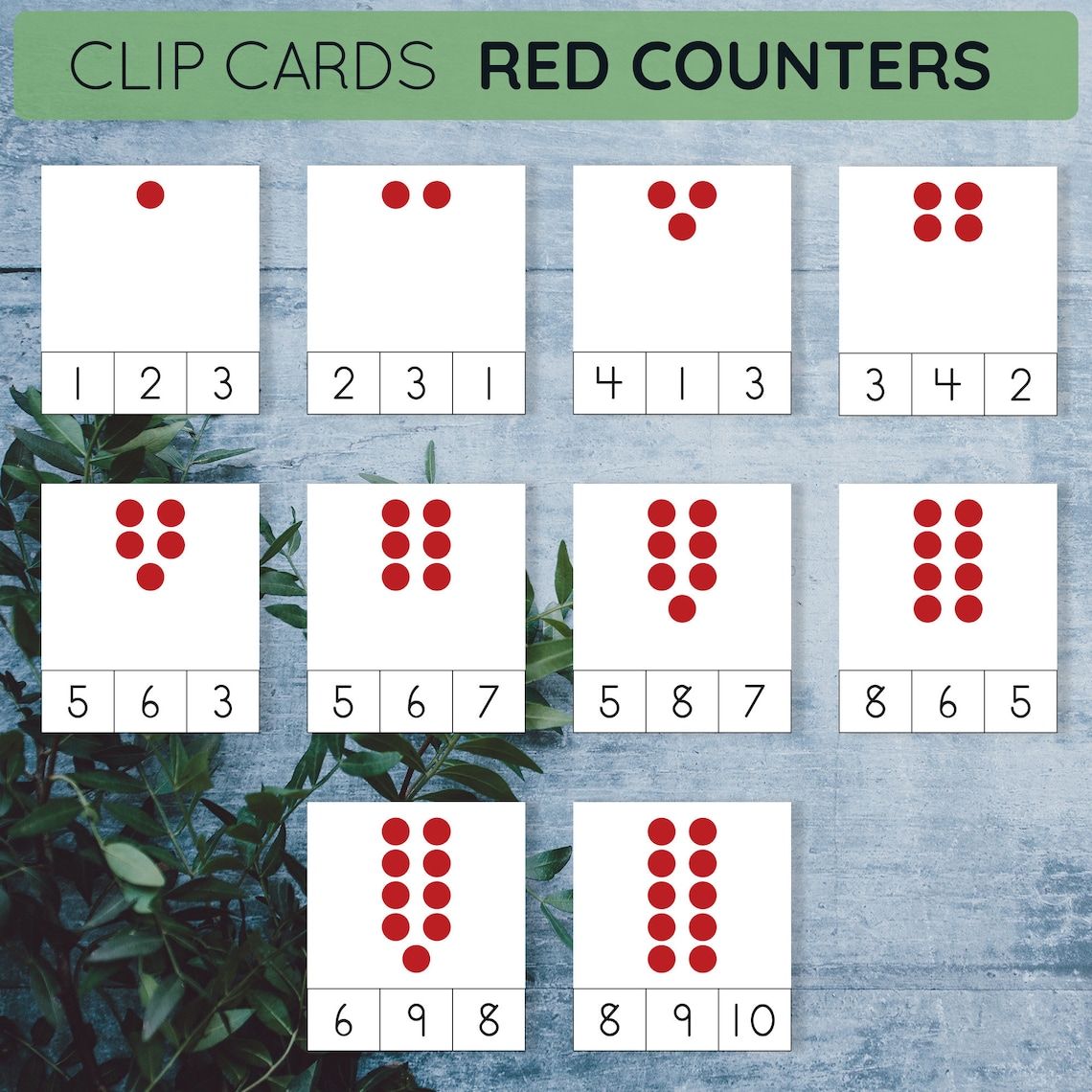 Montessori Printable Red Counters Activities. Toddler and Preschool ...