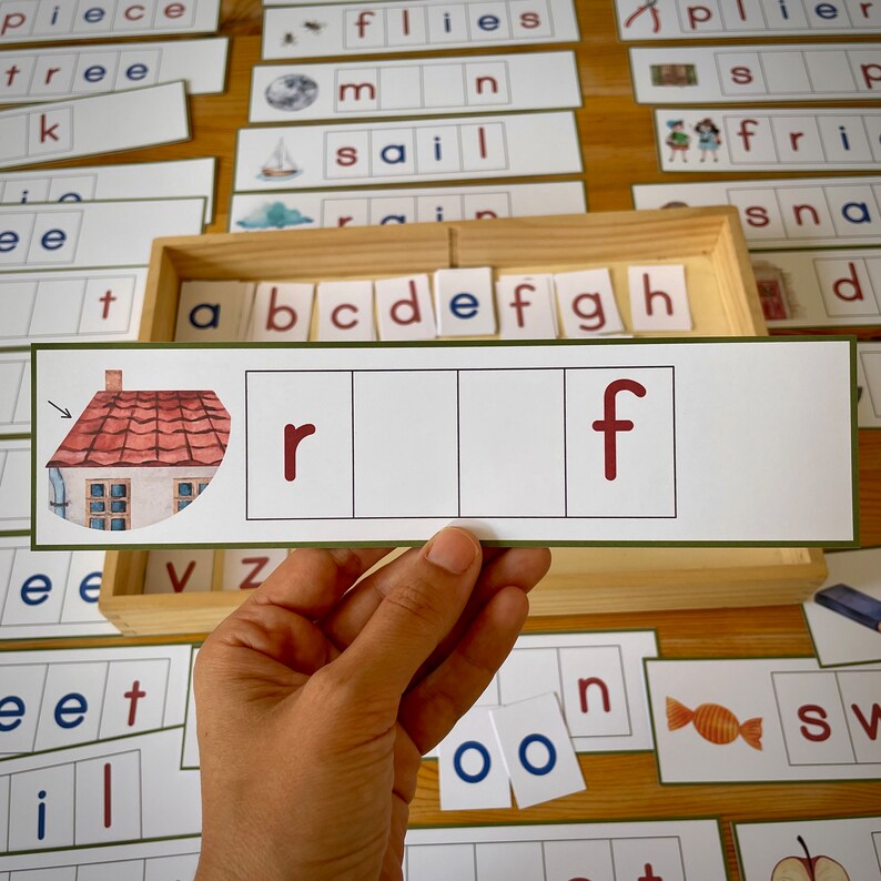 Montessori Moveable Alphabet Printable Vowel Digraph Cards for Letter ...