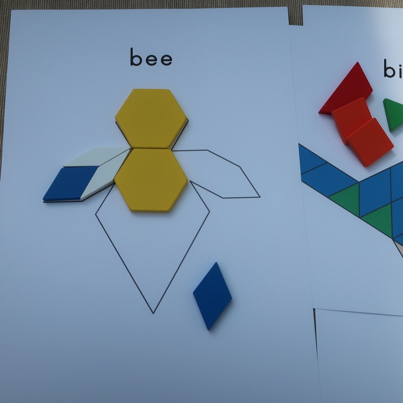 Spring pattern blocks templates. Spring printable preschool and kindergarten activity. image 8