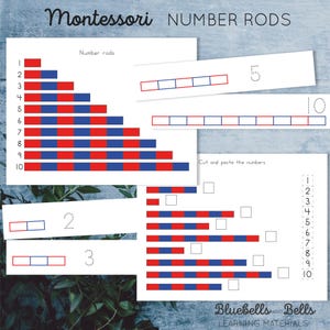 Montessori Number Rods Coloring Booklet. Montessori math printable.