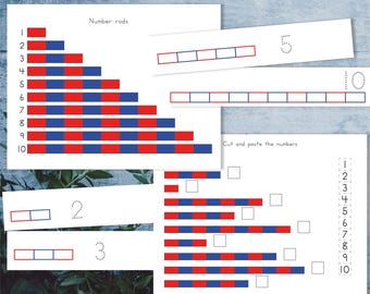 Montessori Number Rods Coloring Booklet. Montessori math printable.