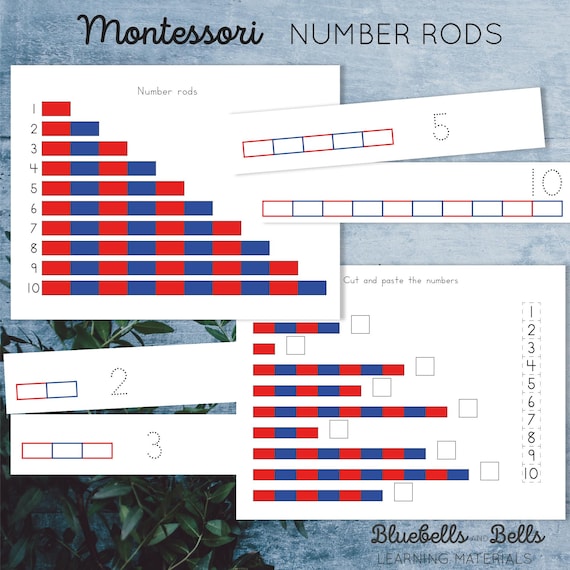 Montessori Number Rods Coloring Booklet. Montessori math printable.