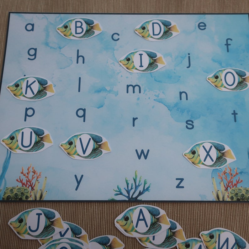 Alphabet Match Ocean. Montessori Preschool and Toddler Letter ...
