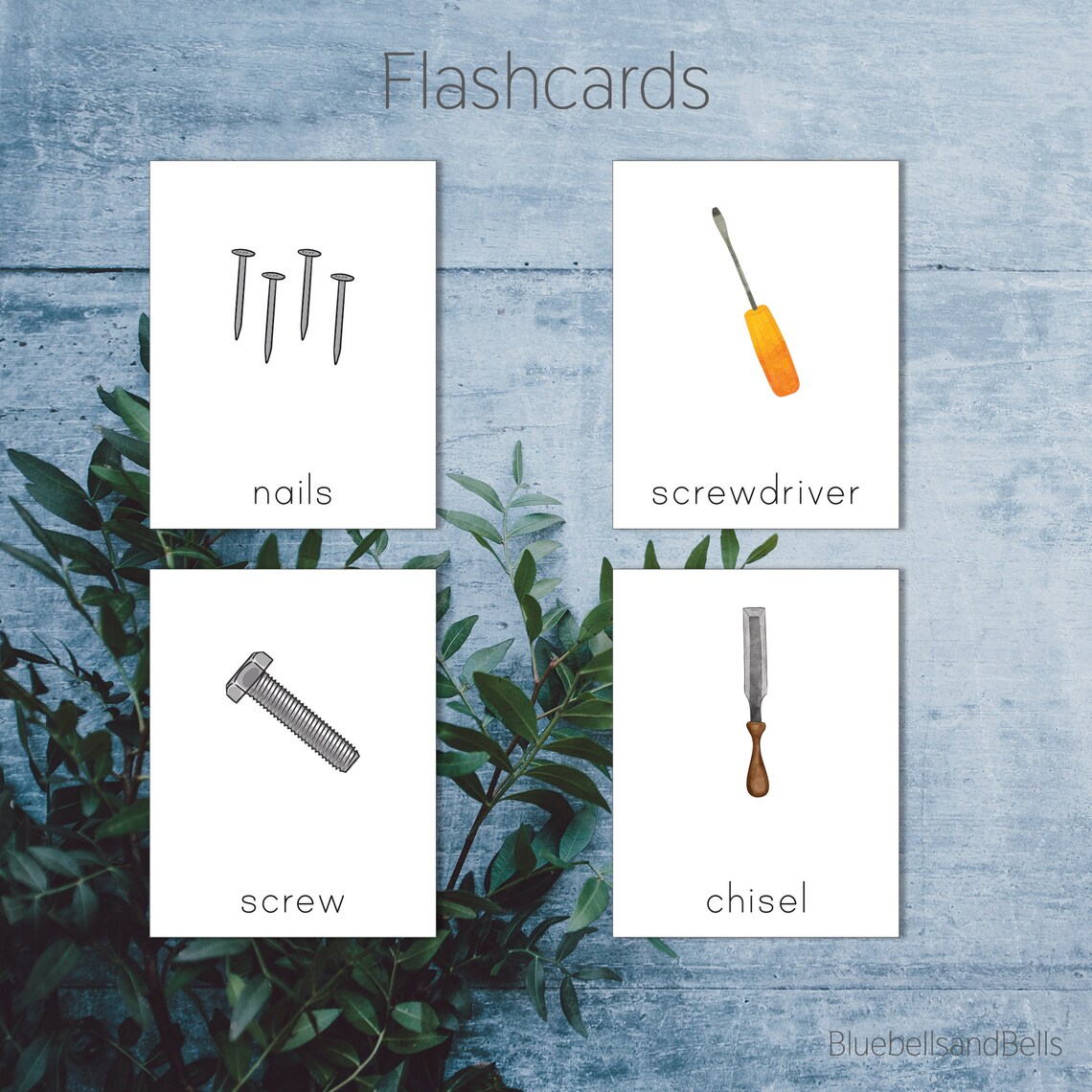 Tools Printable Flashcards. Toddler Montessori Printable. - Etsy