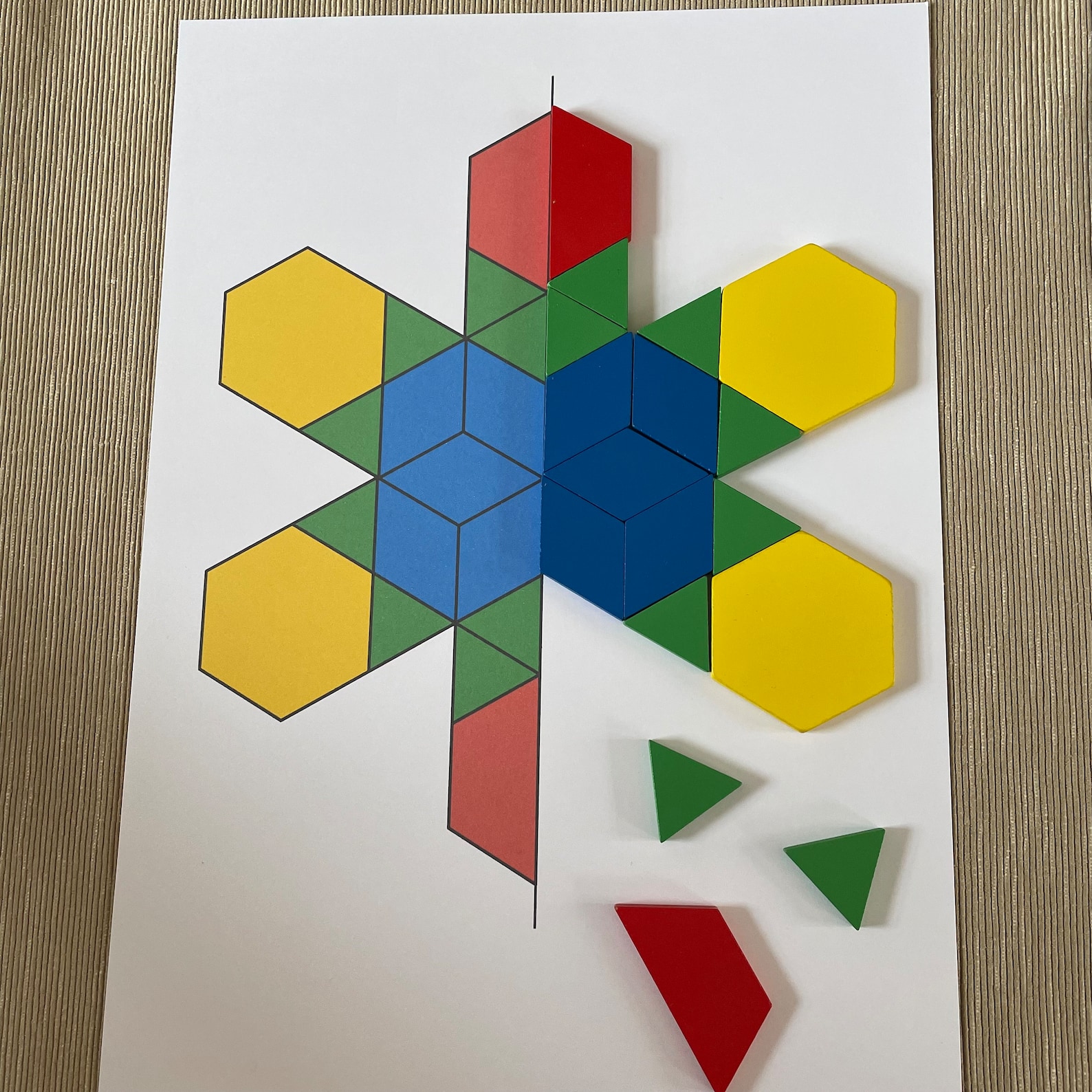 Snowflake Pattern Blocks Symmetry. Winter Preschool and Kindergarten ...