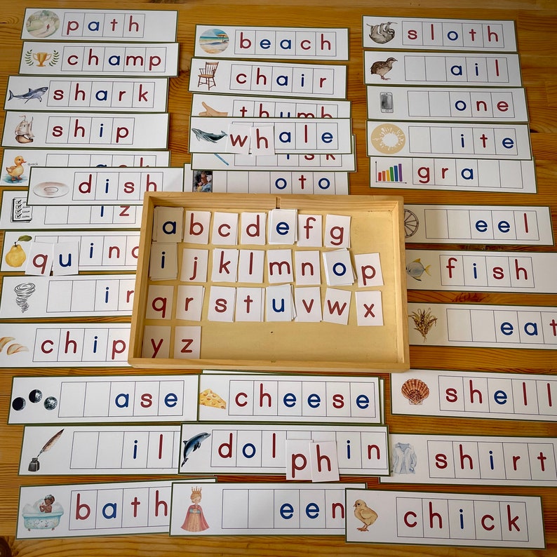 Montessori Moveable Alphabet Digraph Cards. Phonics Printable Activity ...