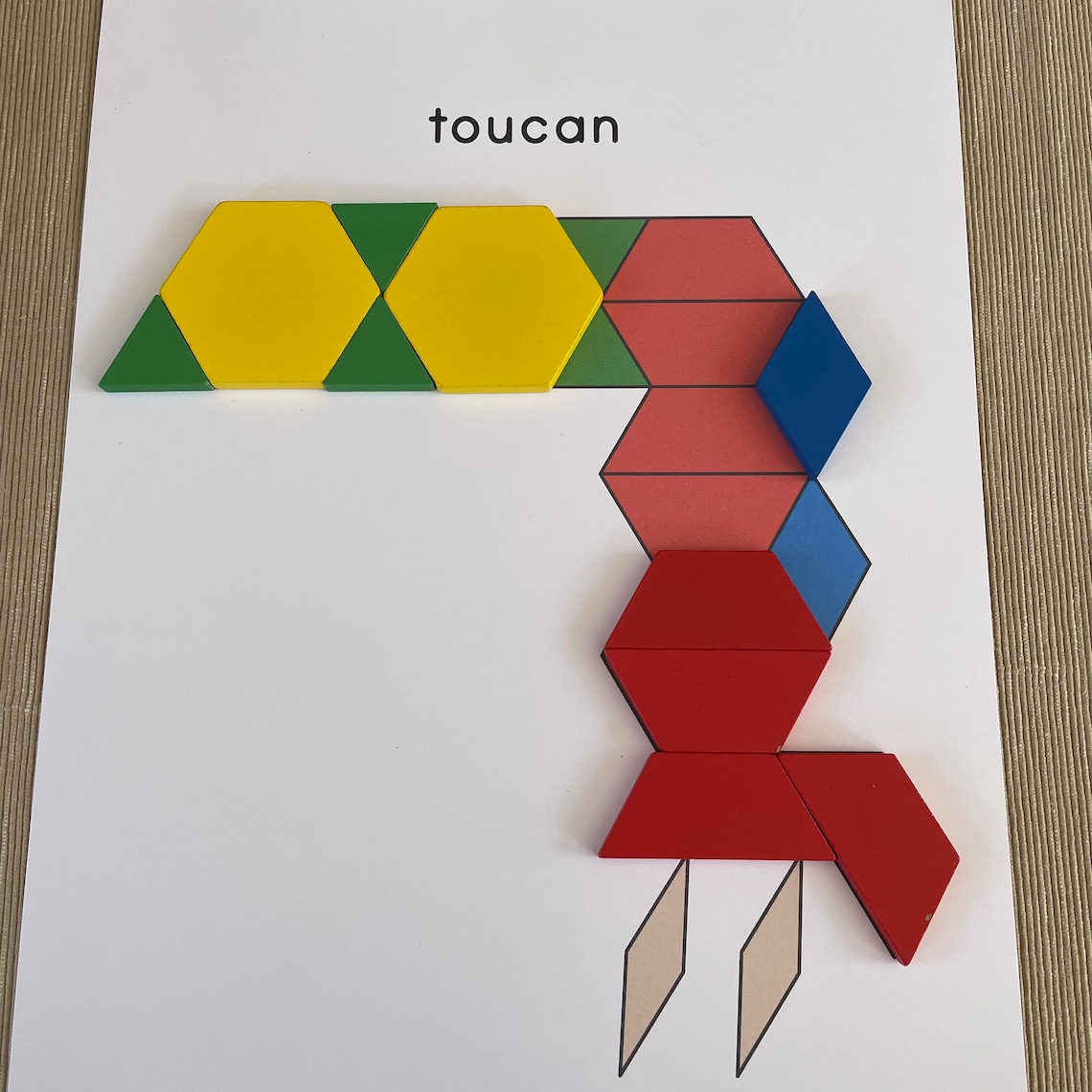Rainforest Animals Pattern Blocks. Preschool Shape Matching Activity ...
