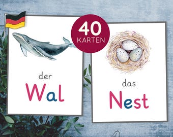 Montessori Bildkarten Erste Wörter.