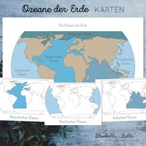 Ozeane der Erde Karten.