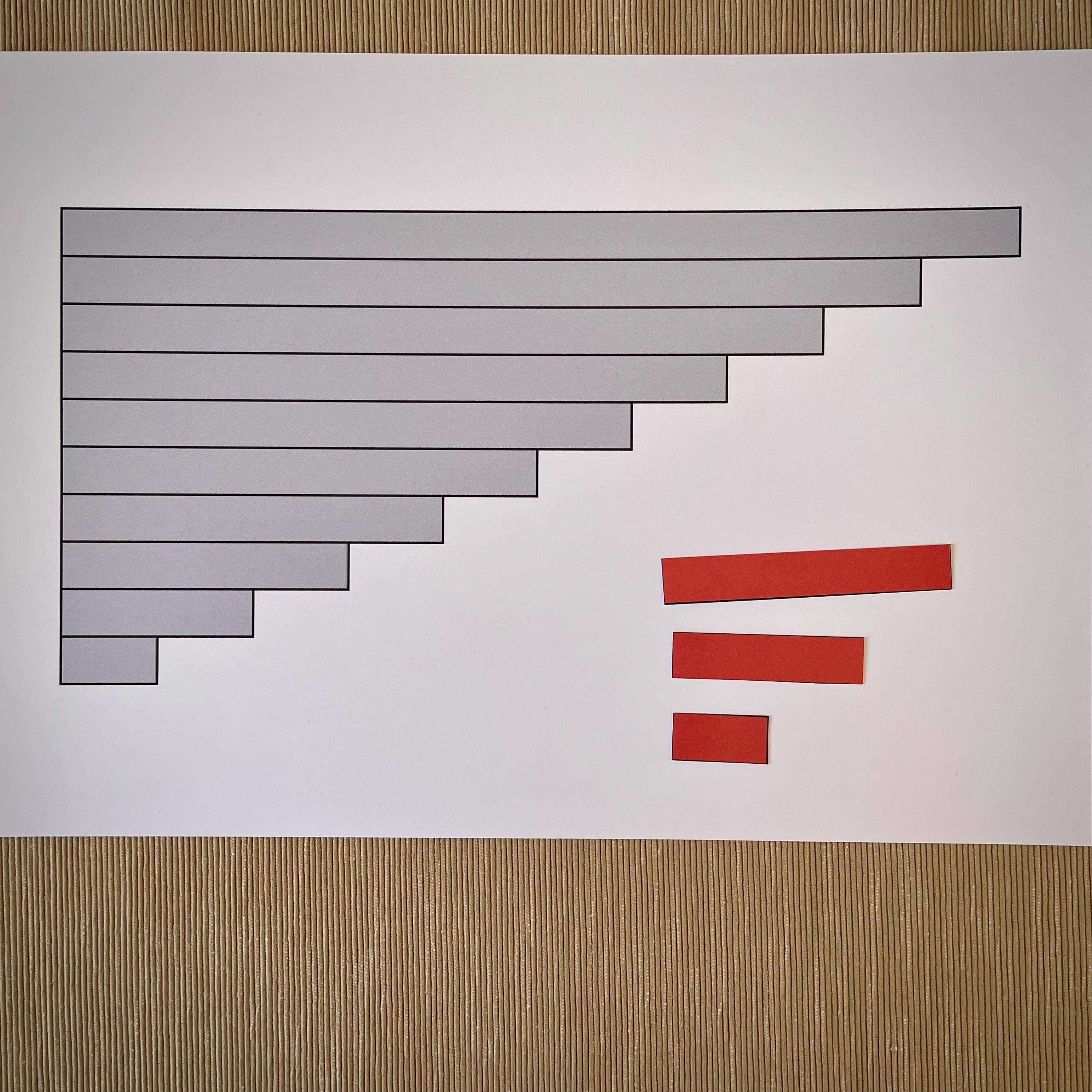 Printable Rods Science Montessori Red Rods Printable Activity. Montessori Size Sorting ...