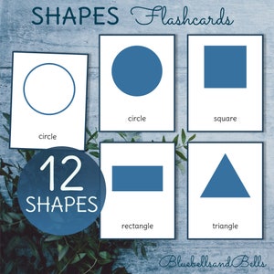 Cartes flash de formes imprimables Montessori. Activité de jumelage préscolaire.