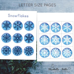 Snowflake shadow matching cards. Montessori winter printable. image 6