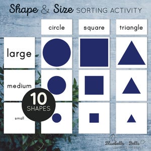 Shape sorting activity. Montessori printable.