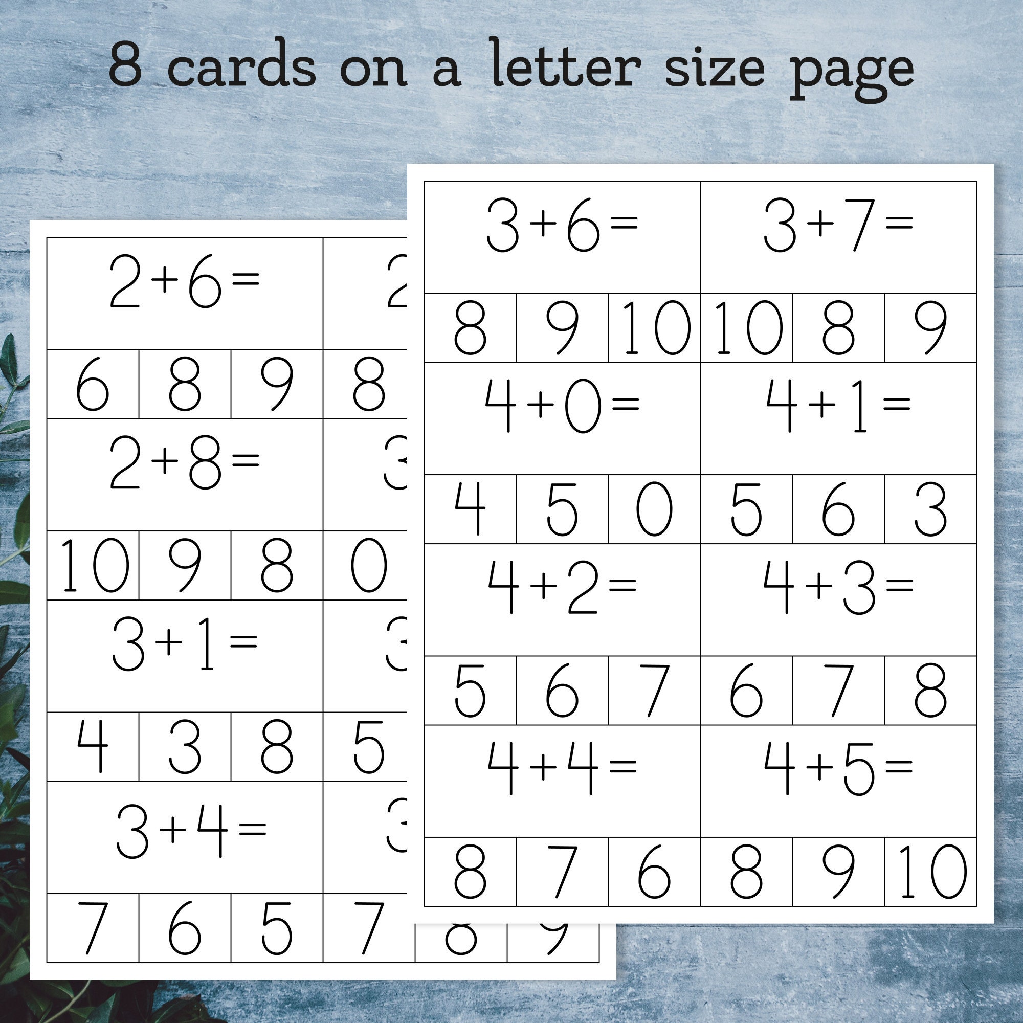 Addition Printable Clip Cards 0-10. Simple Addition Activity ...