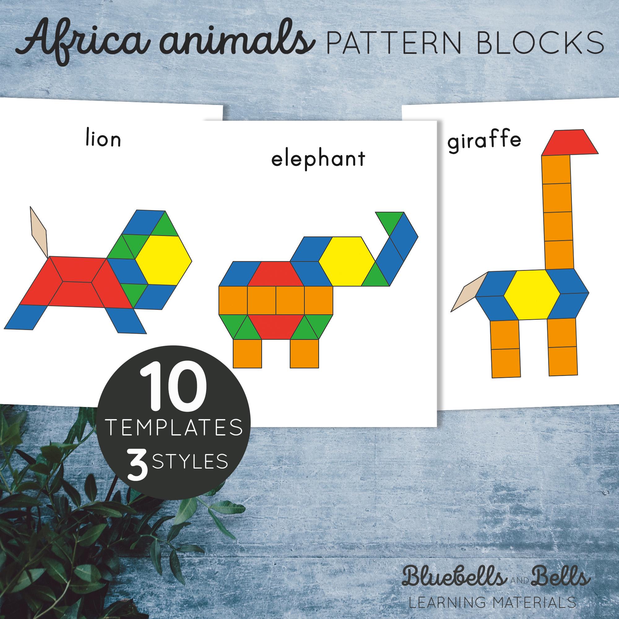 africa-animals-pattern-blocks-templates-wild-animals-toddler-activity-shape-matching-printable-etsy