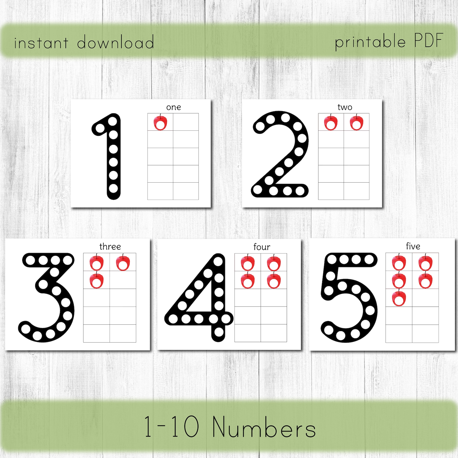 Do a Dot Number Preschool Worksheets. Montessori Counting - Etsy