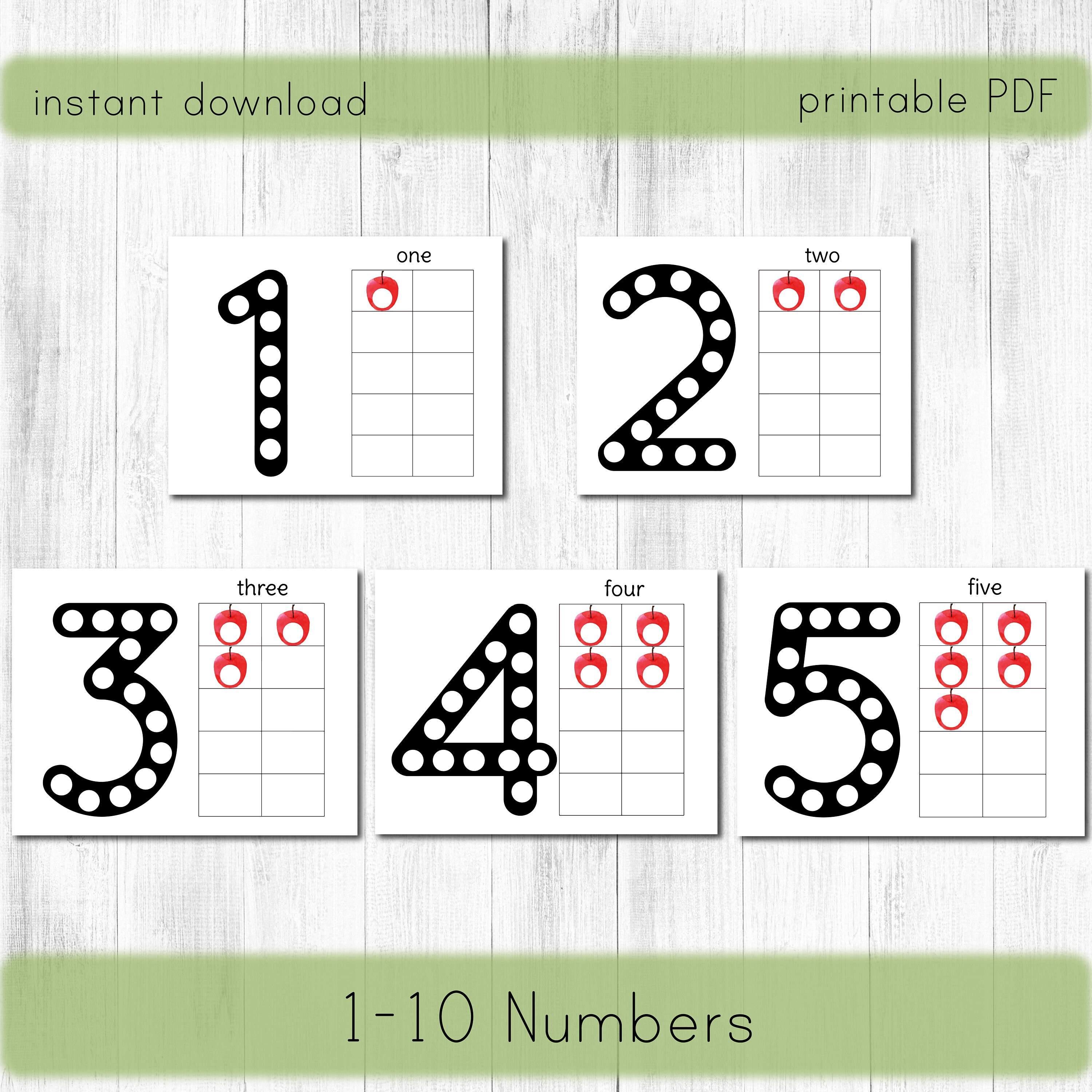 Do a dot number preschool worksheets. Montessori counting | Etsy